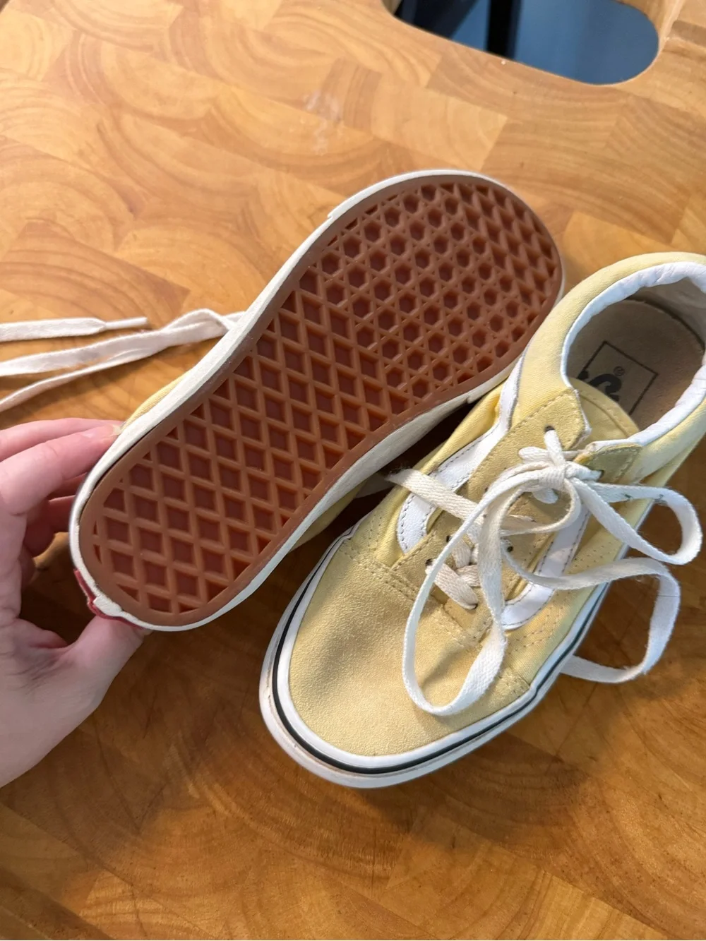 Vans Kids Yellow and White Lace-Up Sneakers
